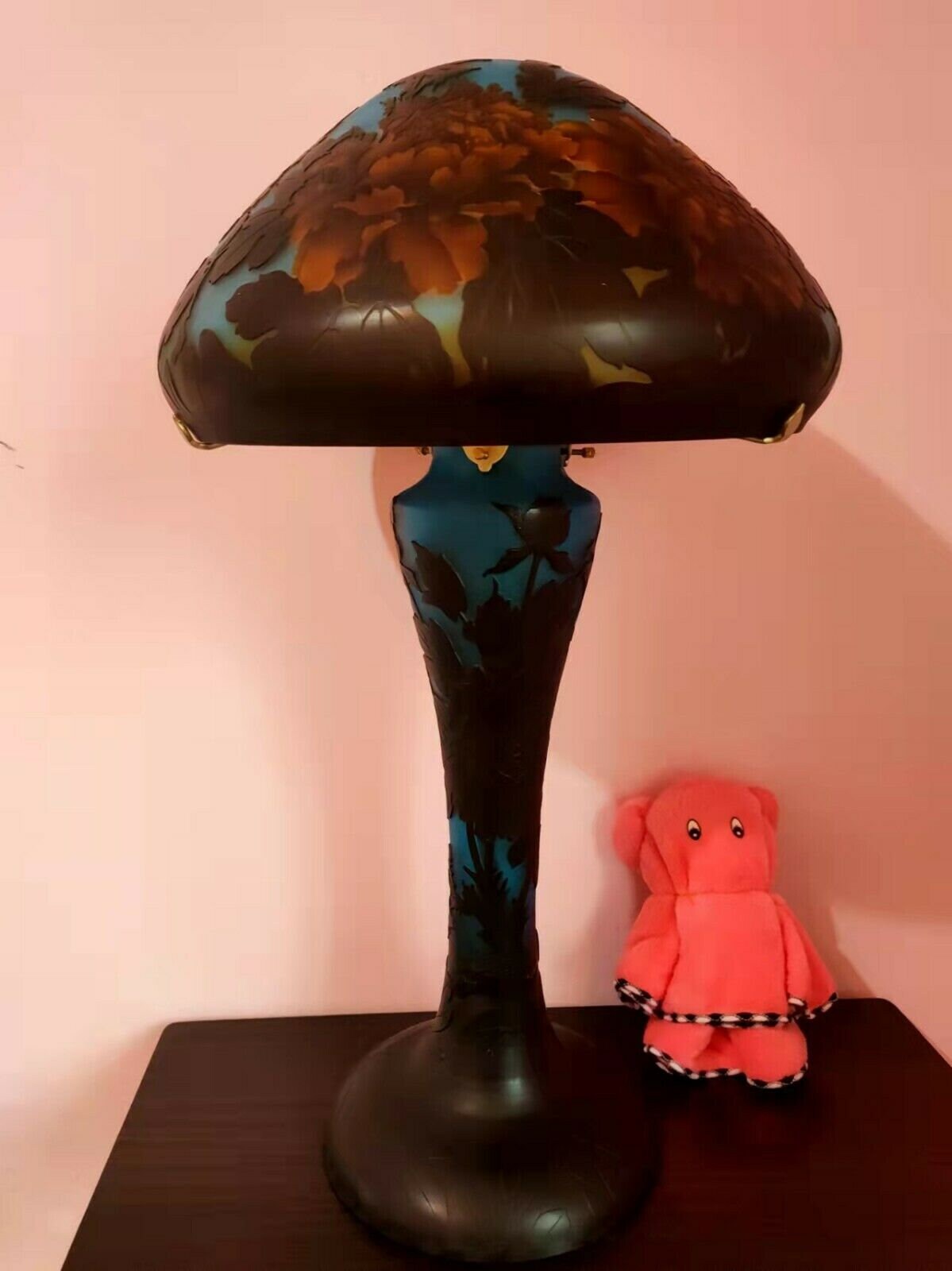 Lampe Verre de Style Galle/Lamp Glass After Galle