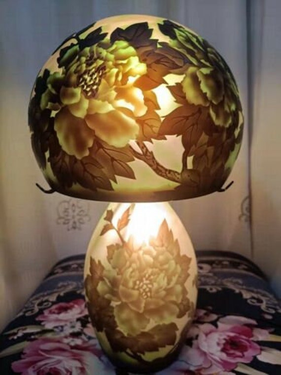 Lampe Verre de Style Galle/Big Lamp Glass Tip Galle