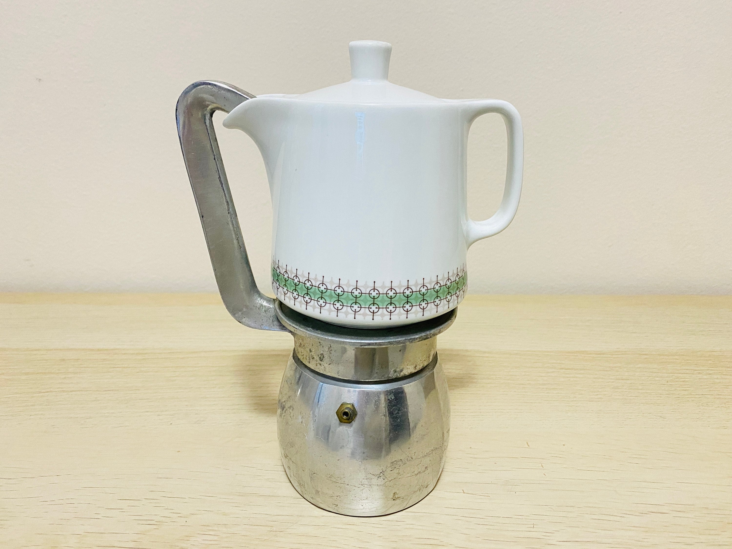 60s vintage Percmaster glass carafe coffee maker, stovetop perculator