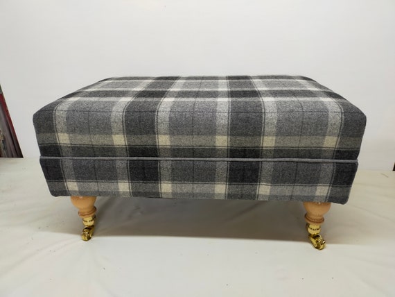 Plaid footstool deals