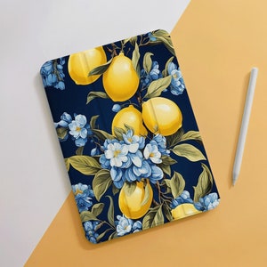 Lemon Tree Floral Retro iPad Air Case For 10.9 10.5 10.2" iPad 10/9/8/7th Air 5/4, Pro 12.9/11" inch Mini 6/5/4 Case Cover 2022/2021/2020