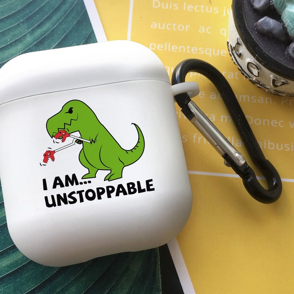 Je suis un dinosaure imparable AirPods Case Airpod Shock Proof Rubber Silicone Apple AirPods Pro Cover Air Pods Holder Airpods Keychain