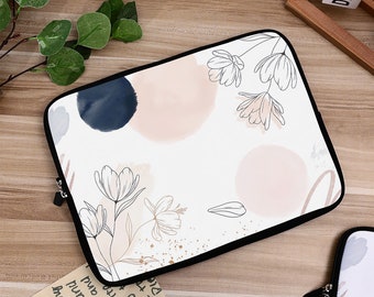 Linie Blumen Kunst Laptoptasche iPad Tasche,Hülle für MacBook Air 13 15 Pro 13 14 15 16 Zoll,Laptop Tasche Air 4 5 Pro 11 12.9 cm