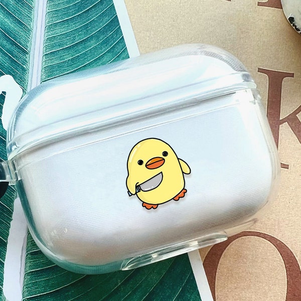 Angry Duck Cute Cartoon Colorful AirPods Pro 2 Case Cover With Keychain,Cute Custom Clear Apple Airpods Pro Pro2 1st 2nd 3rd Generation Case