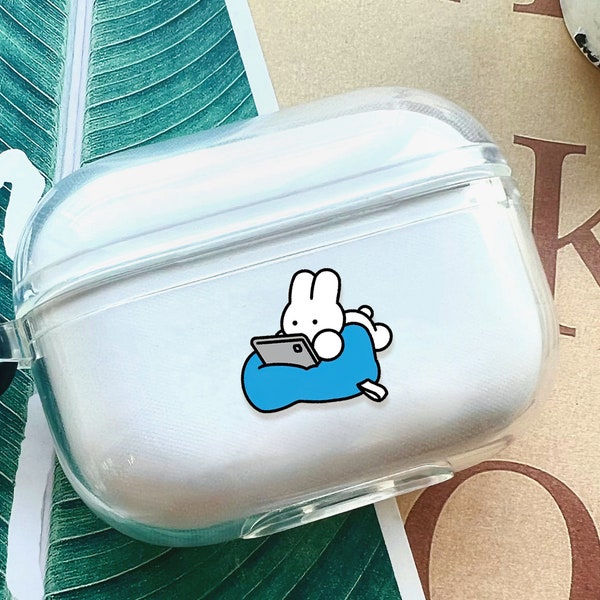 Cute Miffy Rabit Colorful AirPods Pro 2 Case Cover With Keychain,Cartoon Custom Clear Apple Airpods Pro Pro2 1st 2nd 3rd Generation Case