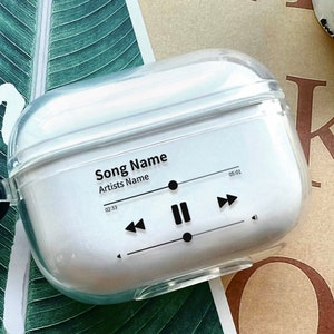 Custom Song Singer AirPods Case, Personalized Music Player Apple AirPods 1/2/3 Pro Pro 2 Case with KeyChain, Cute Kawii Gift for her/him