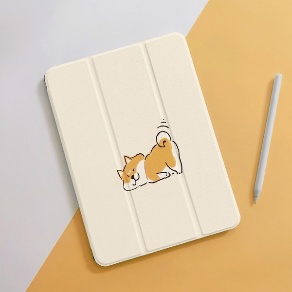 Funda linda para iPad de Corgi galés de dibujos animados para iPad 10 Air 5 4 3 2 1 Pro 12.9 11", 10.5 10.2 9.7" 5 6 7 8 9 Mini 4 5 6, 2022 2021 2020 Funda para iPad