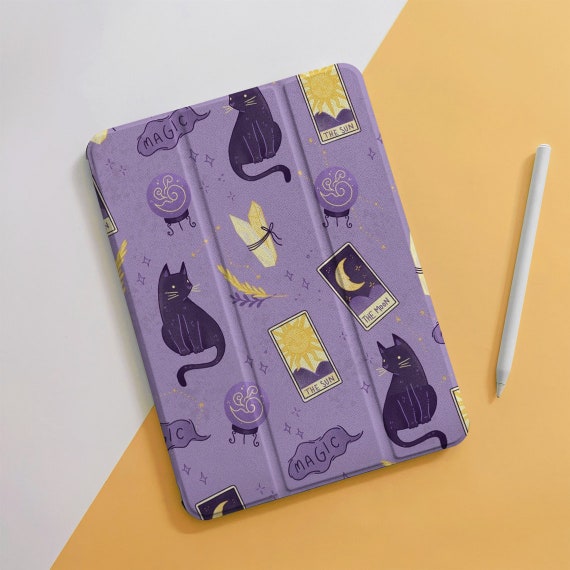 Tarot Cat Magic Purple iPad Air Coque avec porte-crayon, 10,9 iPad 10 Air  5/4ème, Pro 12,9 11 pouces, iPad 9ème génération, Mini 6 5 4 3 2 1 Coque -   France