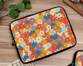 Bunte Blumen Laptop Hülle iPad Hülle,Hülle für MacBook Air 11 13 15 Pro 13 14 15 16 Zoll,Laptop Case Bag Air 4 5 Pro 11 12.9