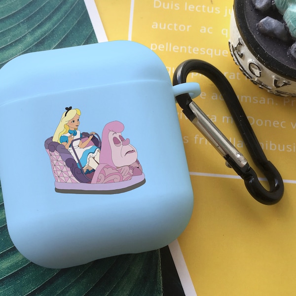 Alice in Wonderland Cute Disney Cartoon AirPods Case Airpod Shock Proof Rubber Silicone Apple AirPods Pro Cover Airpods Keychain