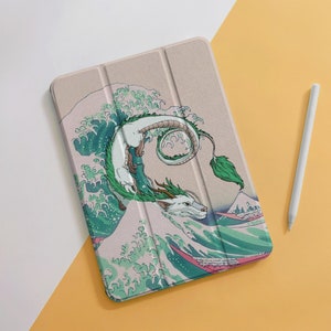The Great Wave Dragon iPad Case For Air 5 4 3 2 1 Pro 12.9" 11", 10.5" 10.2" 9.7" inch 5 6 7 8 9th Mini 4 5 6, 2022 2021 2020 iPad Cover
