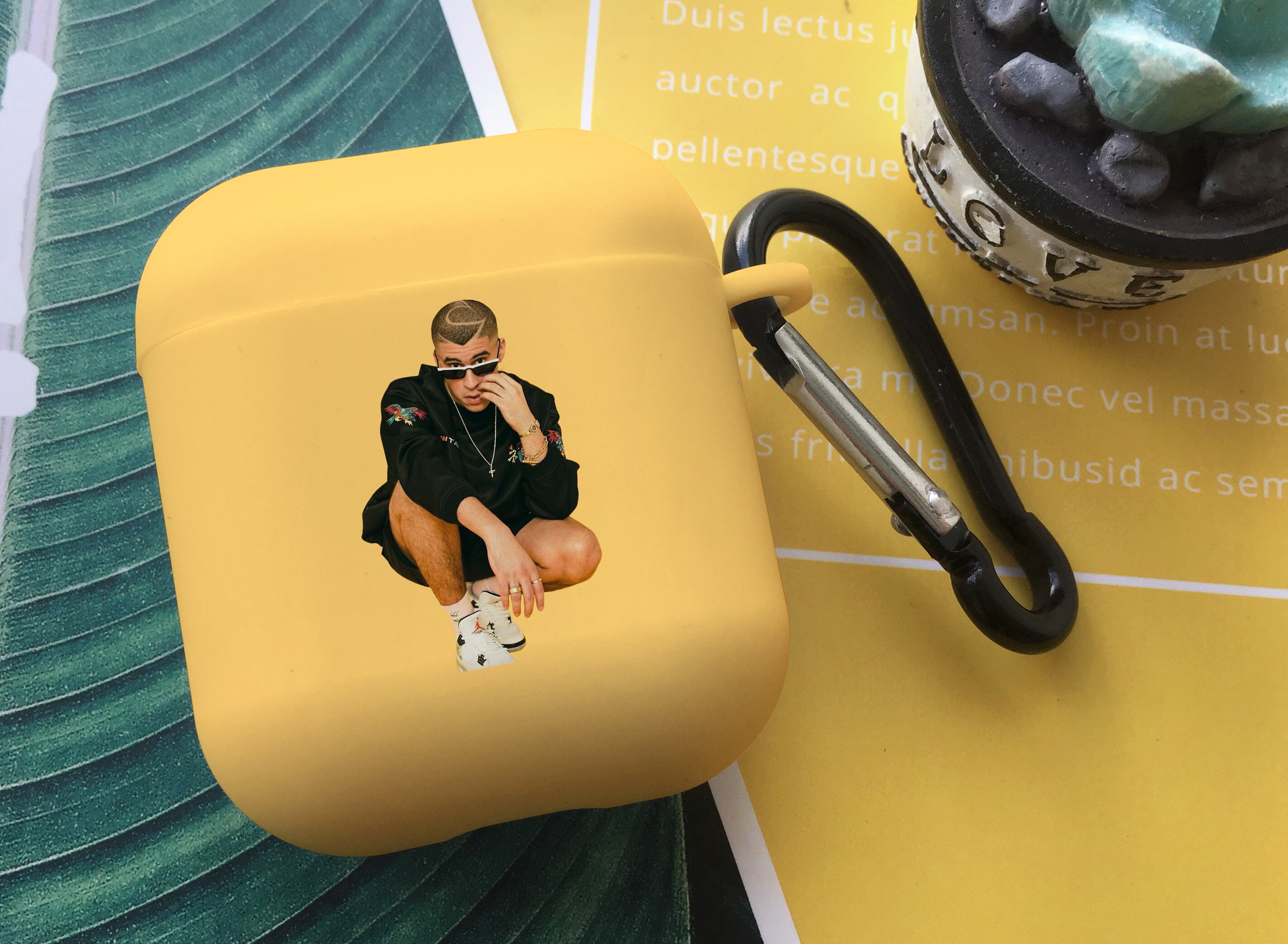 Bad Bunny AirPods Case Airpod Shock Proof Rubber Silicone Apple AirPods Pro Cover Air Pods Holder Airpods Keychain