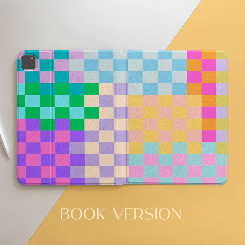 Multicolor Checkerboard Art iPad Hülle für 10.9 10.5 10.2 iPad 10/9/8/7th, Air 5/4, Pro 12.9/11 Zoll, Mini 6/5/4 Case Cover 2022/2021/2020 Bild 2