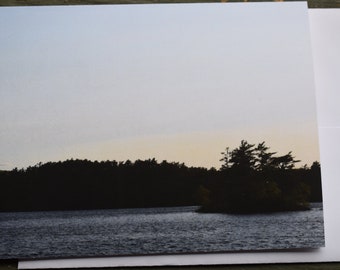 Sunset in Lincolnville, Maine blank greeting card