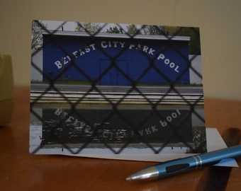 Belfast City Park Pool blank greeting card