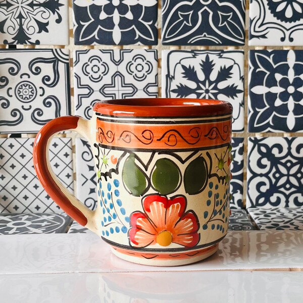 Set of 4 Blue Flowers - Talavera Mug
