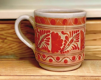 Talavera Mug, gift for her, Ceramic mug, tea/coffee cup, pottery pink