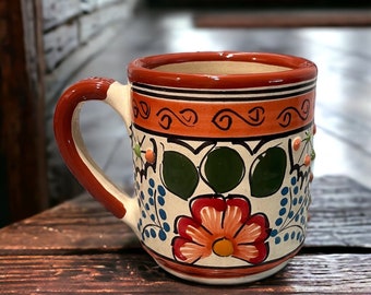 Talavera Coffee mug, orange, taza para cafe, birthday gift, gift