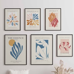 Heimlich® Premium Poster Set | Pictures for the living room | Wall pictures for the bedroom | Decorative print with or without frame | Wall decoration set Matisse Modern