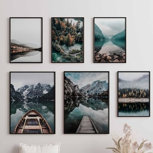 Heimlich® Premium Poster Set | Pictures living room | Murals bedroom | Decorative print without or with frame | Wall decoration set forest lake