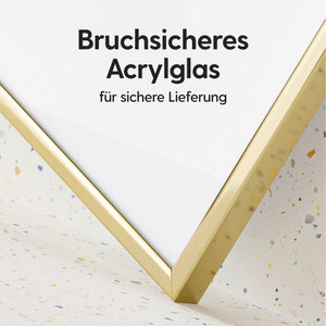 Heimlich® Bilderrahmen Aluminium Gold mit Bruchsicherem Acrylglas, Doppelpack 2 Stk. WAHLWEISE: 2x DIN A3 30x42 oder 2x DIN A4 21x30 Bild 3