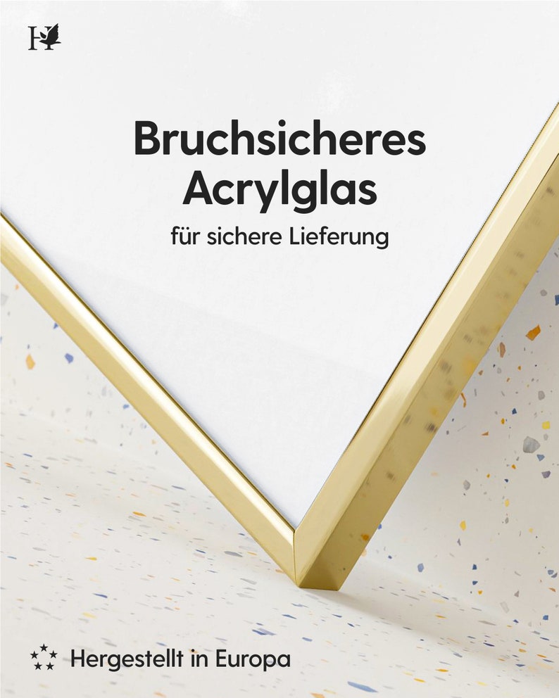 Heimlich® Bilderrahmen Aluminium Gold mit Bruchsicherem Acrylglas, Doppelpack 2 Stk. WAHLWEISE: 2x DIN A3 30x42 oder 2x DIN A4 21x30 Bild 8