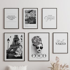 Heimlich® Premium Poster Set | Pictures for the living room | Wall pictures for the bedroom | Decorative print with or without frame | Wall decoration set Coco Paris