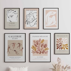 Heimlich® Premium Poster Set | Pictures living room | Murals bedroom | Decorative print without or with frame | Pictures Set Matisse Beige