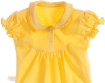 Body in yellow Baby short sleeve body with collar 44-92 festive for christening