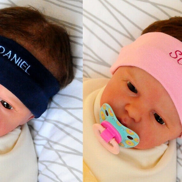 Stirnband Kopfband f. Jungen Mädchen mit Namen Baby Kinder Ohrschutz 34 bis 52