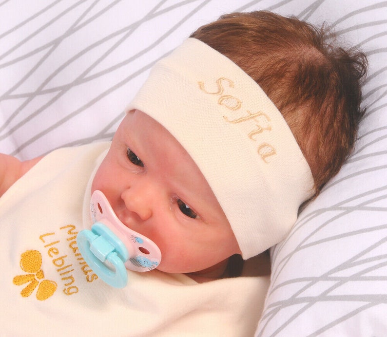 Stirnband Kopfband f. Jungen Mädchen mit Namen Baby Kinder Ohrschutz 34 bis 52 zdjęcie 4