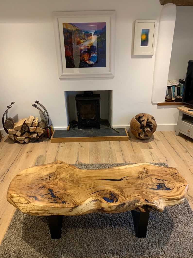 SOLD Live Edge Oak & Epoxy Resin Coffee Table Etsy UK