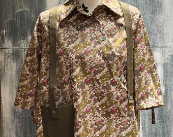 Comfortable floral shirt, Handmade floral shirt, Designer shirt, Loose shirt, Casual shirt vintage, Comfortable shirt