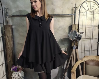 Designer black dress, Vintage style,  Loose dress, Casual dress vintage, Minimalist black dress, Handmade black dresses