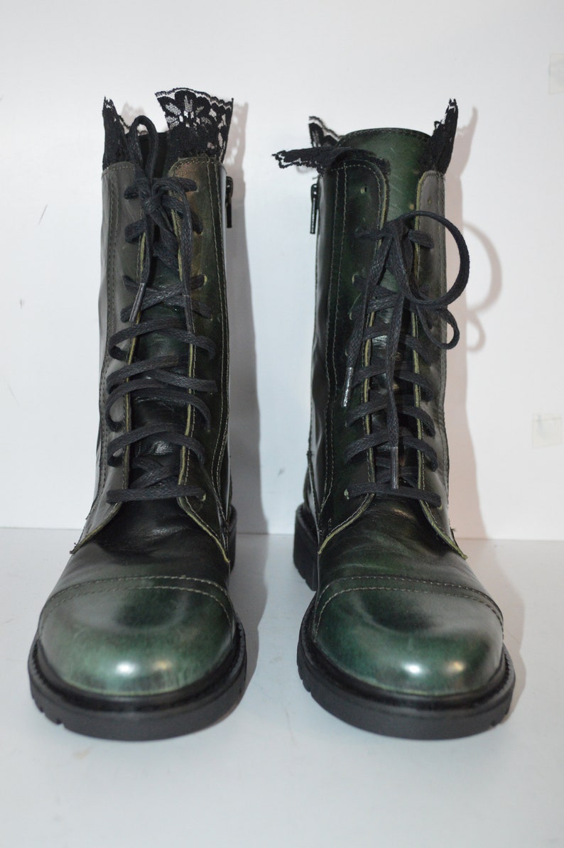 olive green flat boots