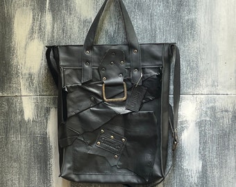 Black leather shoulder bag, designer black bag, natural leather bag, black leather tote,handmade leather bag for women