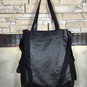 Natural leather black handbag, leather bag fringe, high quality bag,, handmade everyday shoulder bag, black bag woman handmade image 8