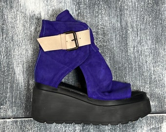 Casual Purple Sandals, Amazing Women Sandals, Unique Shoes, Leather Shoes, Comfortable shoes, Ankle leather sandals