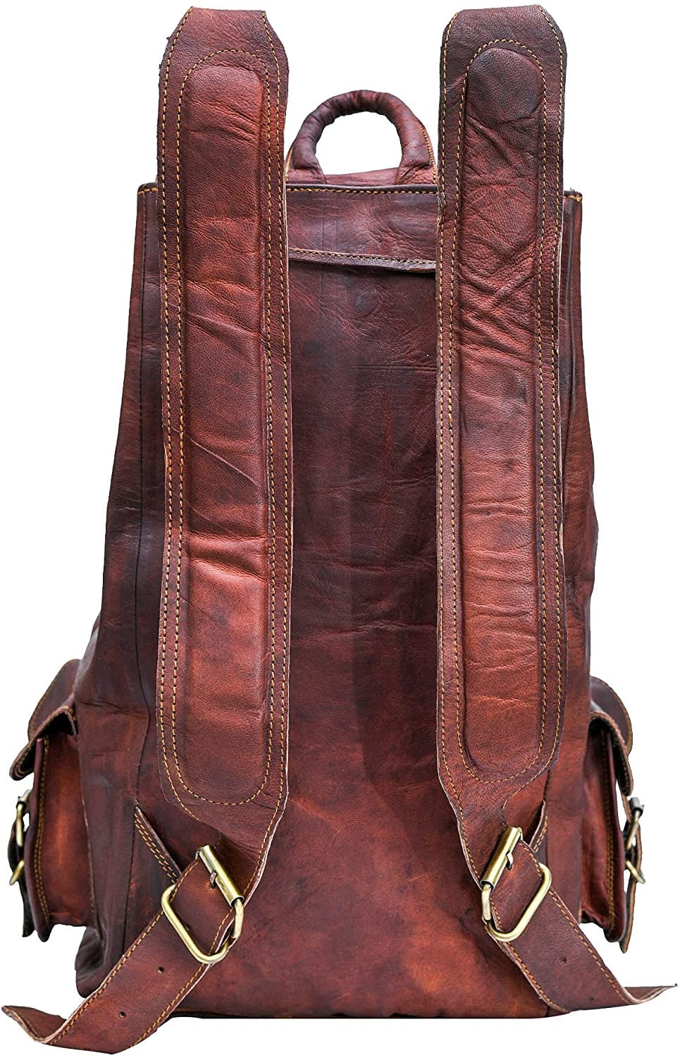 Genuine Goat Leather Travel Laptop College Backpack Brown - Etsy