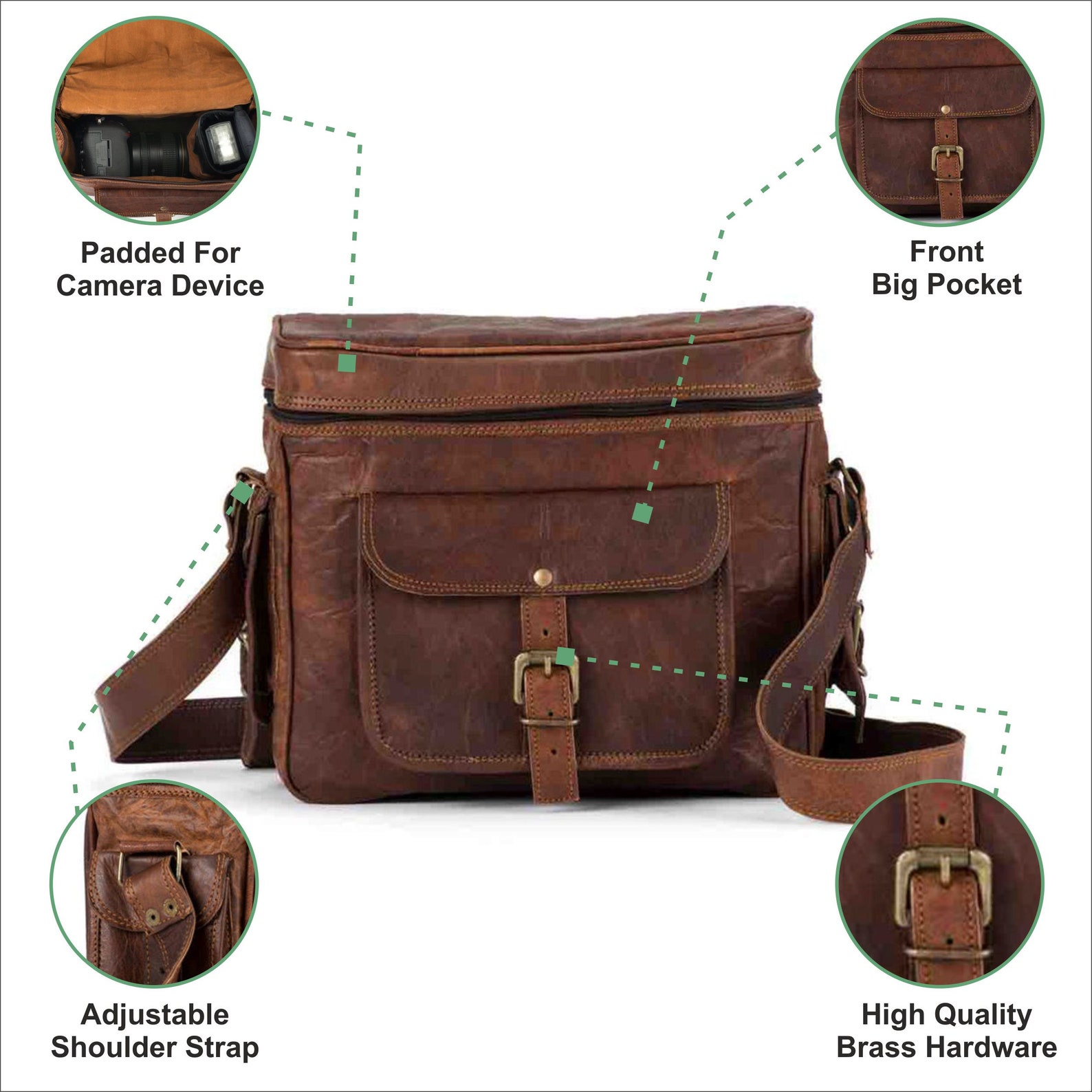 10 Inch Leather Camera Bag Camera Satchel Bag Vintage | Etsy