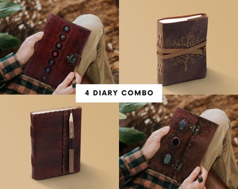 Handmade Leather Journal Combo Of 4 For Men Women / Sketch Book, Writing Book, Journal, Best Gift Idea