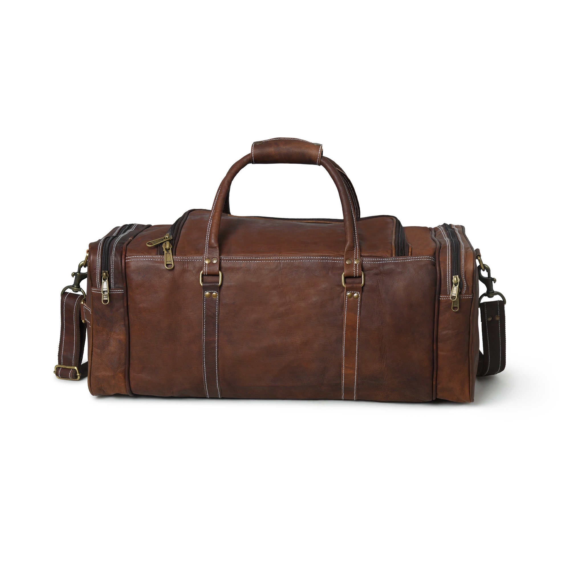 Handmade Full Grain Leather Overnight Weekender Travel Duffel - Etsy