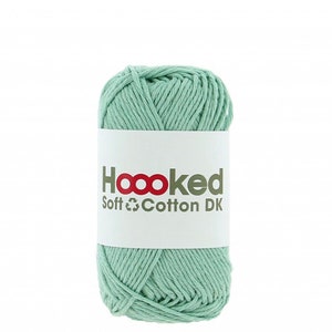 Hoooked Soft Cotton Recycled DK Yarn 50g eco, skin friendly yarn in 33 vibrant colours Oslo Fern