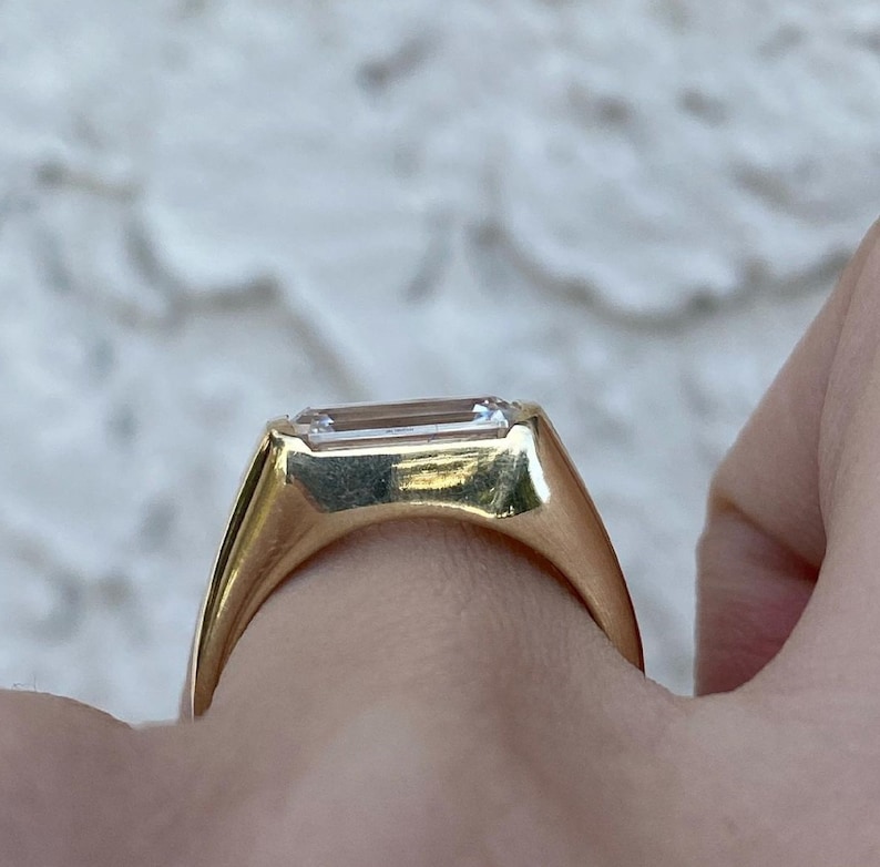 Emerald Cut Engagement Ring East West Ring East West Emerald Etsy
