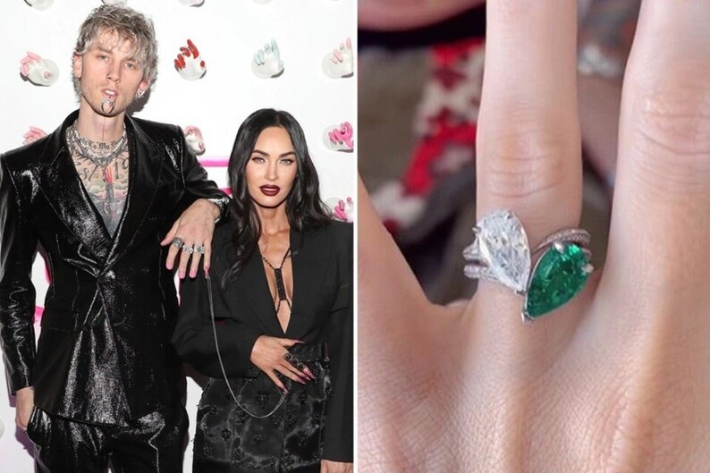 Megan Fox Ring Toi Et Moi Ring Megan Fox Engagement Ring Pear | Etsy