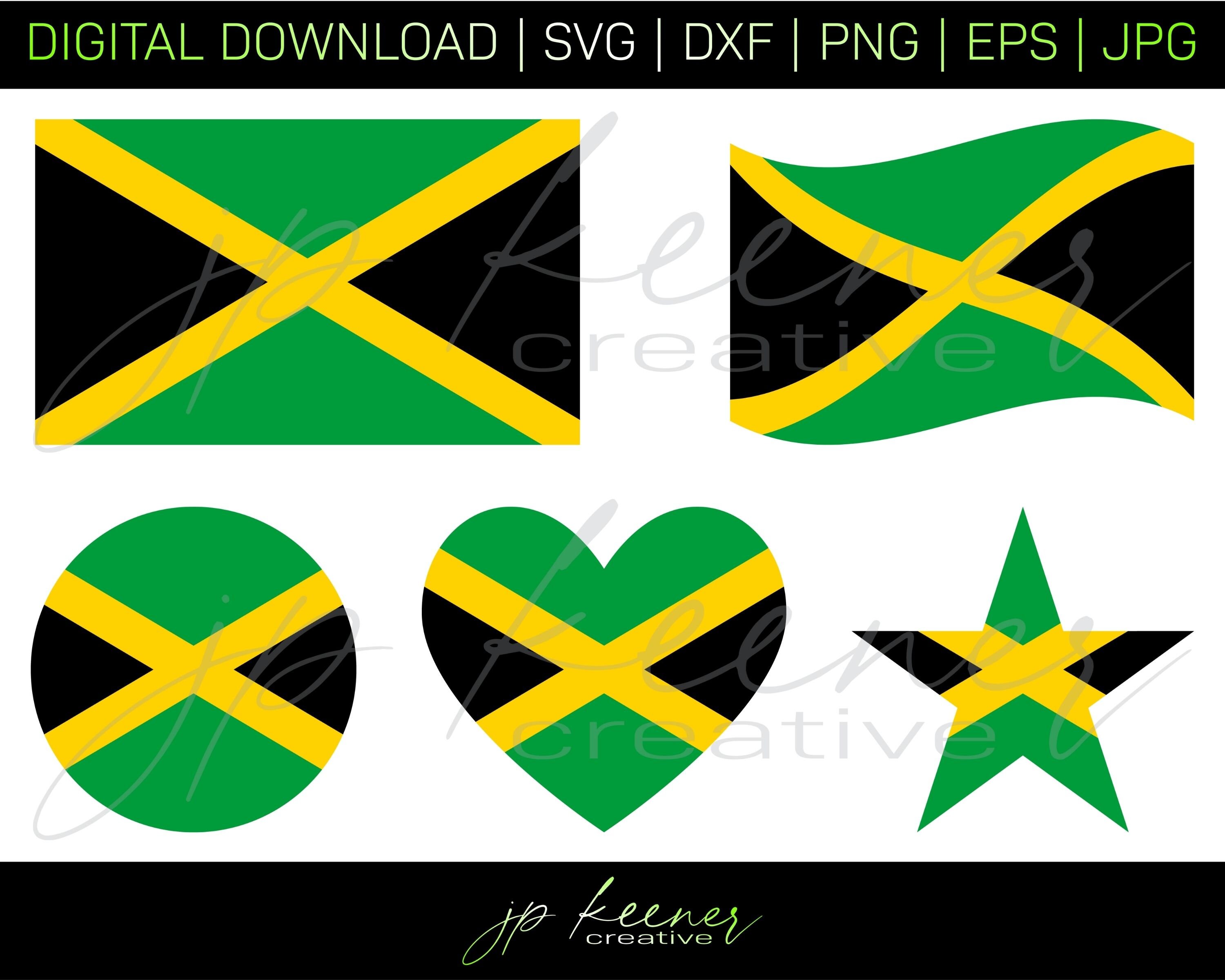 Jamaica Flag SVG Bundle Jamaica Flag Cut File Bundle Etsy