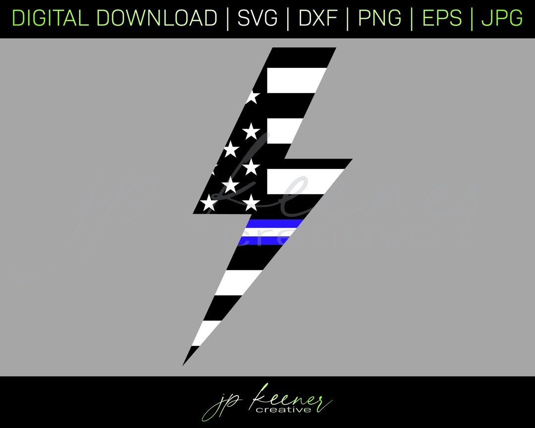 Drapeau américain EMS Lightning Bolt SVG American Flag Lightning Bolt