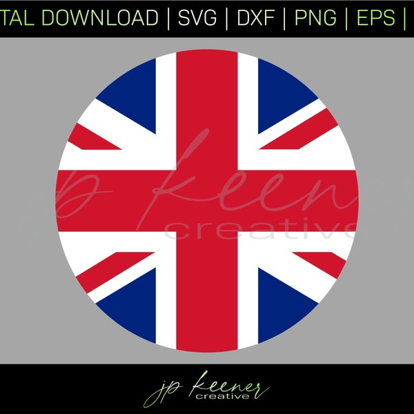 UK Flag Circle SVG | Union Jack SVG | Great Britain Flag Cut File | United Kingdom | Cricut Design | Silhouette Design | Digital Download