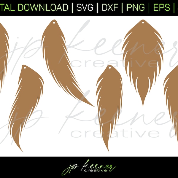 Feather Earring SVG Bundle | Feather Earring Cut Files | Earring DXF | Earring PNG | Cricut Design | Silhouette Design | Digital Download