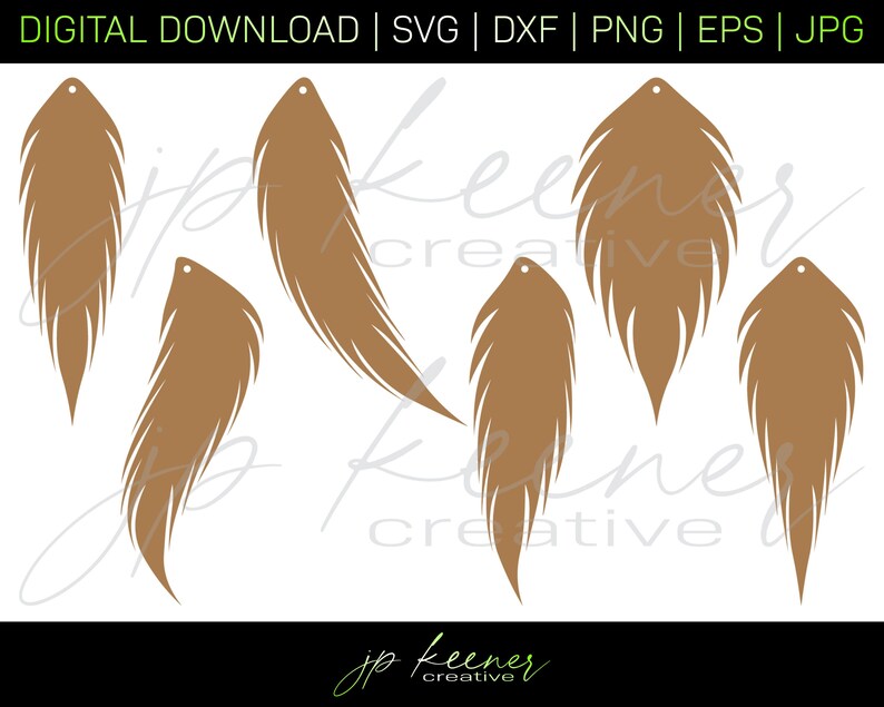Feather Earring SVG Bundle Feather Earring Cut Files Etsy